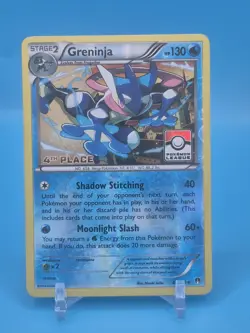 Pokemon TCG Greninja 40/122 Holo 4th Place Pokemon League Stamp Promo NM - Image 1