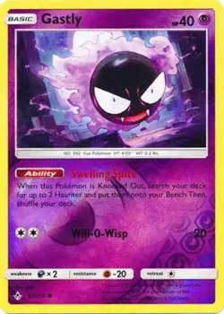 Moderately Played, English Pokemon Reverse Holo Gastly - 67/214 - Common - Rever - Image 1