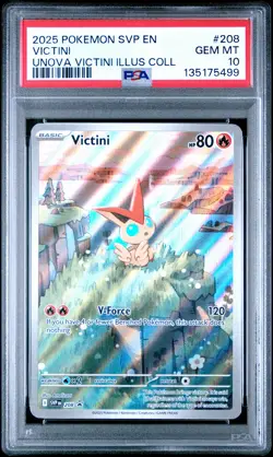 2025 POKEMON SVP EN-SV BLACK STAR PROMO #208 VICTINI PSA 10 - Image 1