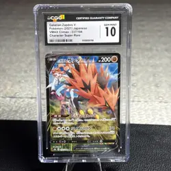 Galarian Zapdos V 237/184 CSR VMAX Climax S8b Japanese Pokemon Gem Mint CGC 10 - Image 2