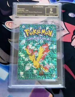 Pokemon Moltres No.146 Holo Prism Green Japanese Carddass Crown 9 PSA Cgc - Image 1
