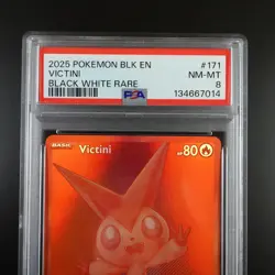 PSA 8 Victini 171/086 Pokemon Black Bolt Full Art Graded - Image 2