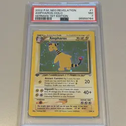 2001 POKEMON NEO REVELATION AMPHAROS - HOLO 1ST ED PSA 7 NM - Image 1
