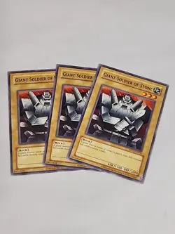 Yugioh 3x Giant Soldier of Stone RP01-EN010 Common Retro Pack Reprint NM Playset - Image 1