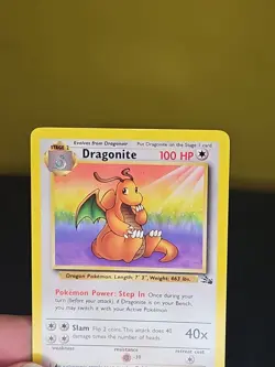 Pokemon Dragonite Card 19/62 Rare Non-Holo Fossil Set WOTC 1999 TCG - Image 3