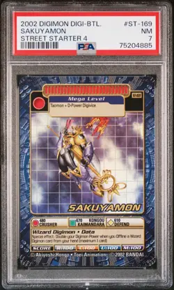 PSA 7 SAKUYAMON Holo Foil Digi-Battle Street Starter 4 ST-169 Digimon 2002 Card - Image 1