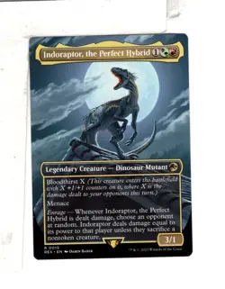 MTG SkeenAB Indoraptor the Perfect Hybrid BORDERLESS from REX. NM. - Image 1