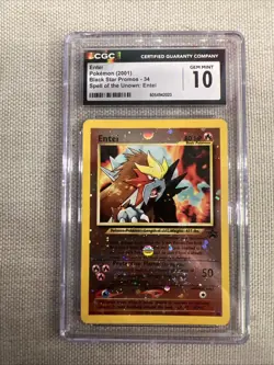 CGC Grade 10 Pokemon TCG Entei Wizards Black Star Promos 34 Holo Promo - Image 1