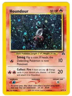 Pokemon Cards Houndour #5/75 Neo Discovery Rare Holofoil Wizards of the Coast - Image 1