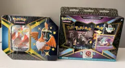 Pokemon TCG Shining Fates Tin Cramorant V & Polteageist Mad Party Pin Lot - Image 1