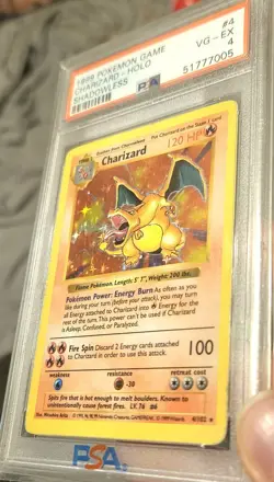 1999 Pokemon Game Charizard - Holo Shadowless PSA VG-EX 4 - Image 2