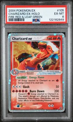 PSA 6 2004 POKEMON EX FIRE RED & LEAF GREEN #105 CHARIZARD EX-HOLO FRLG - Image 1