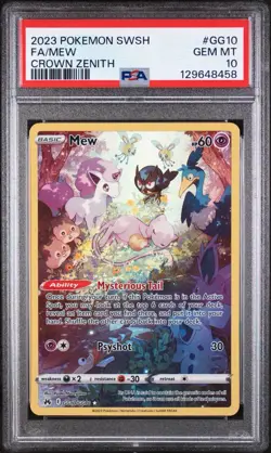 2023 POKEMON SWORD & SHIELD CROWN ZENITH #GG10 FULL ART/MEW PSA 10 - Image 1