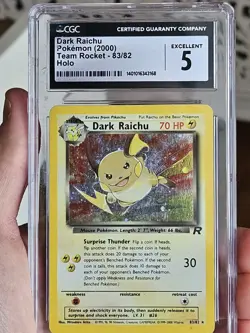 CGC 5 - Holo Dark Raichu 83/82 - 2000 Team Rocket - Pokemon TCG - Image 3