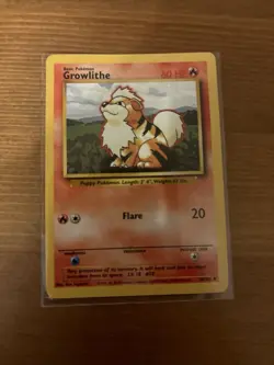 Pokemon TCG Growlithe Base Set 28/102 Regular Unlimited Uncommon - Image 1