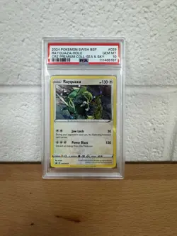 2024 POKEMON SWSH BLACK STAR PROMO #029 RAYQUAZA-HOLO PSA 10 GEM MINT SWIRL 🌀 - Image 1