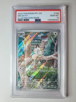 PSA 10 Meowth 106/094 IR Phantasmal Flames PFL Pokemon 2025 - Image 1