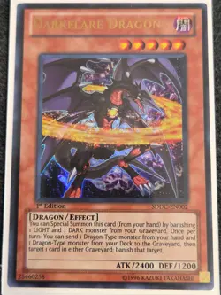 Yugioh Darkflare Dragon SDDC-EN002 Ultra Rare 1st Ed NM - Image 1