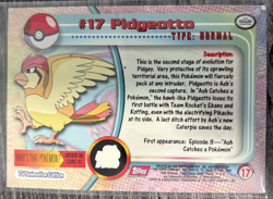 Pidgeotto #17 Topps TV Animation Series 1 Pokemon Card Red Topps Logo HP - Image 2