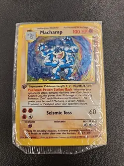 Machamp Base Set 1st Edition SEALED 8/102 Holo Rare Pokemon Card 1999 WOTC - Image 1