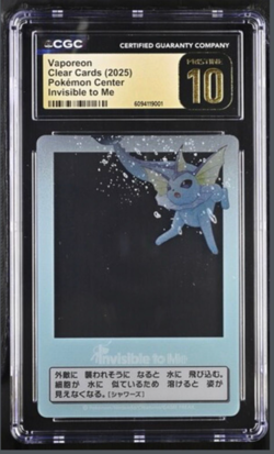 Vaporeon Invisible to Me Clear Card, CGC Pristine 10, Slab, Pokemon Center - Image 1