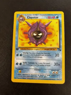 Cloyster Fossil 1st Edition 32/62 WOTC Vintage 1999 Pokemon Card - Image 2