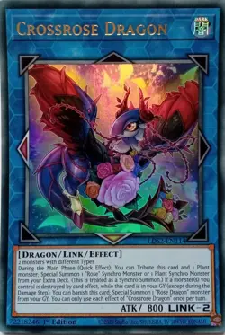 LDS2-EN114 CROSSROSE DRAGON ULTRA RARE 1ST EDITION YuGiOh CARD - Image 1