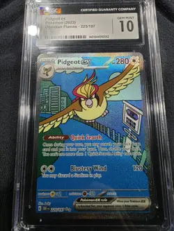Pidgeot EX S.I.R Full Art Pokemon Card CGC 10 Obsidian Flames # 225/197 2023 - Image 1