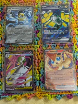 Pokemon TCG 4 Card Lot Melmetal EX, Victini EX, Iron Hands EX, Mega Gardevoir EX - Image 1