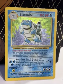 Pokemon TCG Blastoise Base Set Holo Rare Card 2/102 MP - Image 1