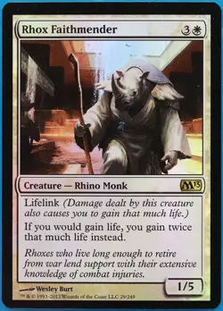Rhox Faithmender FOIL Magic 2013 / M13 NM White Rare CARD (492340) ABUGames - Image 1