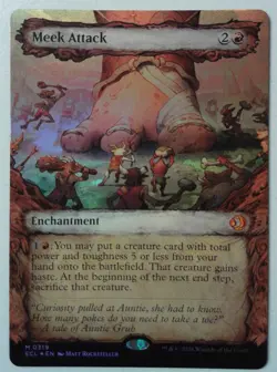 Meek Attack *Showcase FOIL Mythic Rare* Magic MtG x1 Lorwyn Eclipsed - Image 1