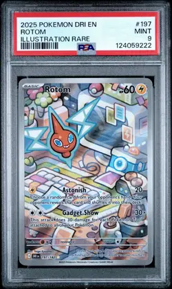 2025 POKEMON DRI EN-DESTINED RIVALS ILLUSTRATION RARE #197 ROTOM PSA 9 - Image 2