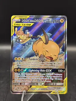 Pokemon Raichu & Alolan Raichu GX 221/236 Tag Team Alt Art Unified Minds Read - Image 1