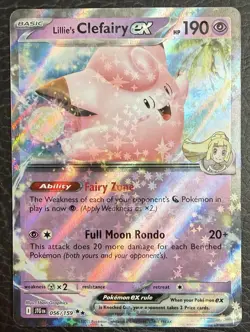 Pokemon TCG Lillie's Clefairy ex 056/159 Ultra Rare Journey Together NM/M - Image 1