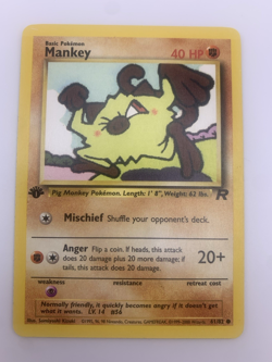 Pokemon 1st Edition Mankey 61/82 Team Rocket WOTC Vintage LP - Image 1
