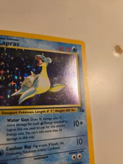 Pokemon TCG Lapras Fossil 10/62 Holo 1999-2000 Wizards Base Set Copyright... - Image 2