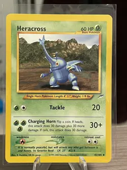 Pokemon Heracross 41/105 Neo Destiny Unlimited Uncommon LP - Image 1