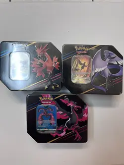Pokemon TCG: Crown Zenith Tin Set of 3 - Galarian Articuno Zapdos Moltres NEW - Image 1