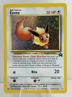 Eevee 11/53 Wotc Black Star Promo Holo Pokemon LP - Image 1