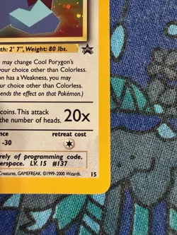 Pokemon TCG English Cool Porygon Holo Black Star Promo #15 - Image 2