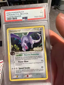Pokemon PSA 7 NM Aerodactyl 1/92 Legend Maker Reverse Holo - Image 1