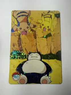 Pikachu Snorlax Raichu Pokemon Pocket Monster Vending Prism Holo Sticker - Image 1