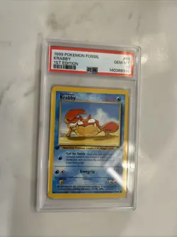 1999 Pokemon Fossil Krabby 1st Edition #51 PSA 10 - Image 2