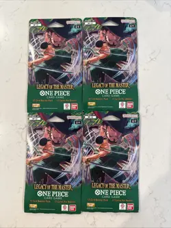 One Piece Op-12 Legacy Of The Master Sleeved Booster Packs!! English Lot Of 4 - Image 1