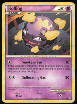 Koffing 60/95 Call of Legends Pokemon TCG trading card (writing on back) - Image 1