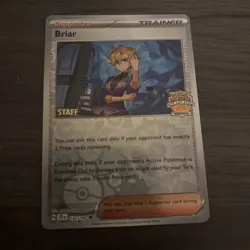 Pokemon TCG Briar Stellar Crown Championship Regional Card 132/142 Staff Stamped - Image 1