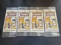 4 Pokemon 25th Anniversary 3 Card Packs A Pikachu Holo Foil Promo Card In Each - Image 2