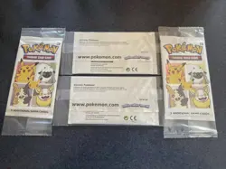 4 Pokemon 25th Anniversary 3 Card Packs A Pikachu Holo Foil Promo Card In Each - Image 3