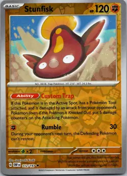 Stunfisk 112/197 Reverse Holo Obsidian Flames OBF NM Pokemon TCG Card - Image 1